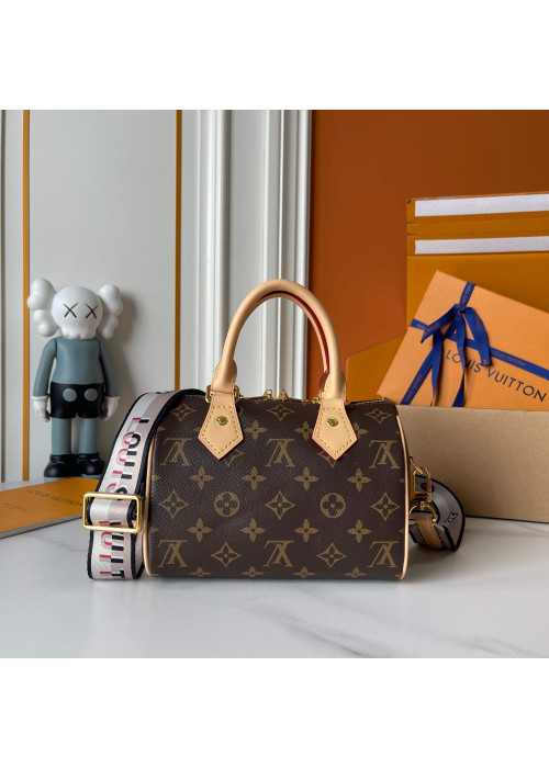 Луї Віттон Speedy Bandoulière 20 (Monogram, шкіряна обробка) Labubu
