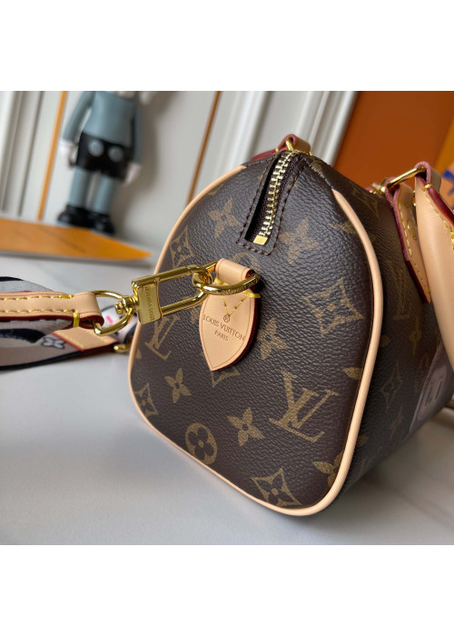 Луї Віттон Speedy Bandoulière 20 (Monogram, шкіряна обробка) Labubu