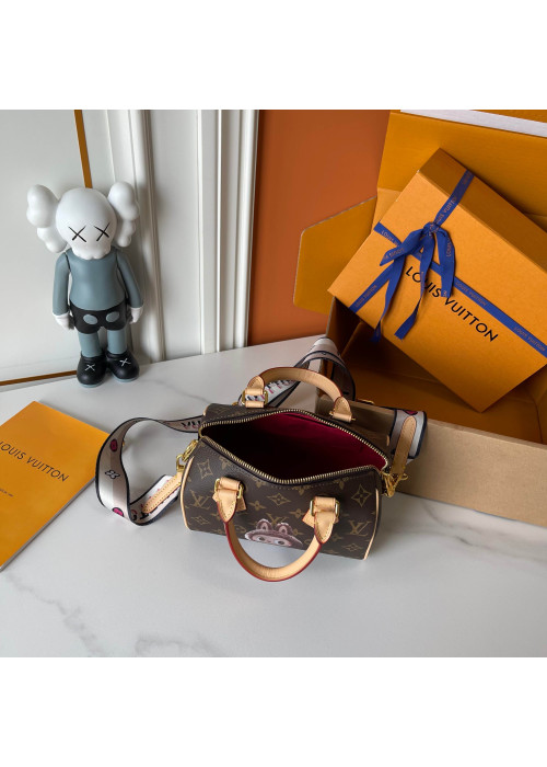 Луї Віттон Speedy Bandoulière 20 (Monogram, шкіряна обробка) Labubu