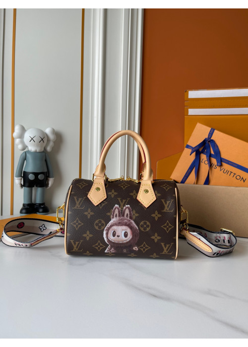 Луї Віттон Speedy Bandoulière 20 (Monogram, шкіряна обробка) Labubu